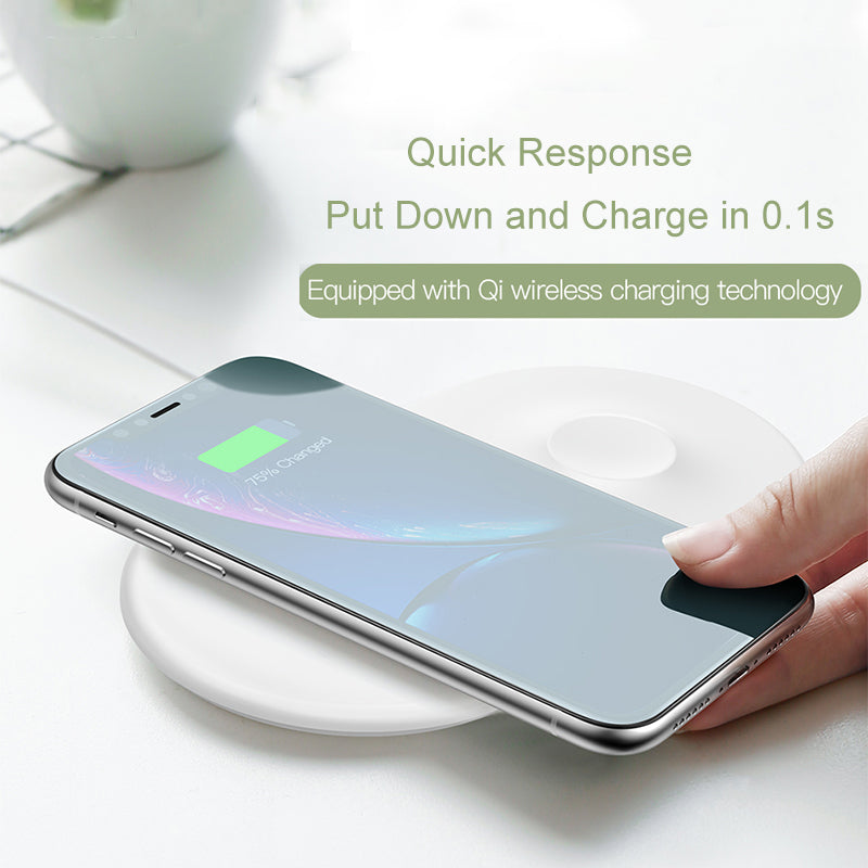 Baseus 2 in 1 Wireless Charger Pad For Apple Watch iPhone X Xs Max XR Desktop Fast Wireless Charging Charger Born for Apple Fans - Fabs things