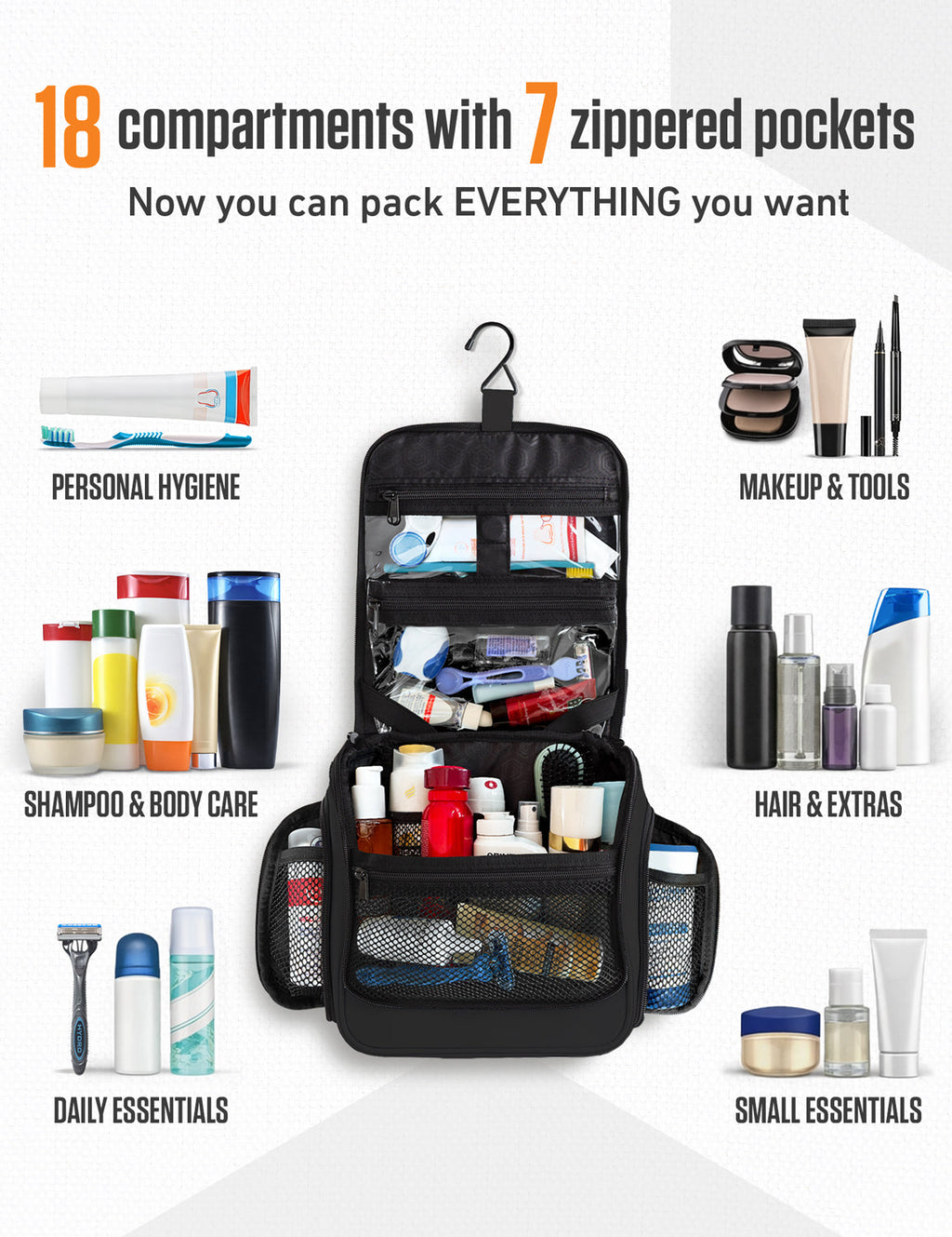 Hanging Travel Toiletry Bag - Fabs things