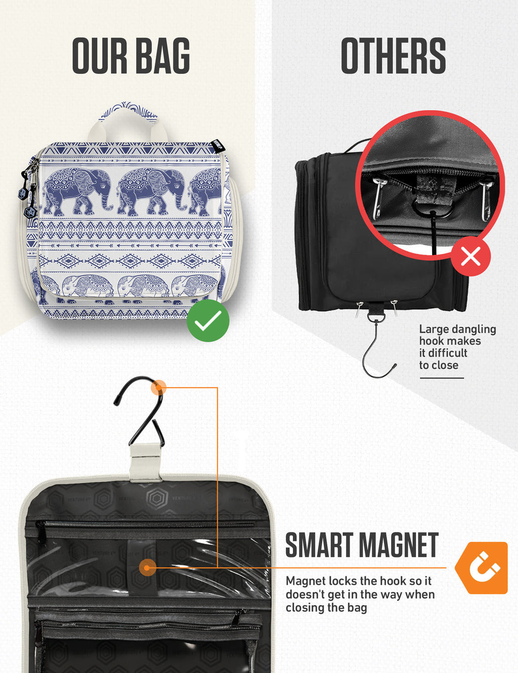 Hanging Travel Toiletry Bag - Fabs things