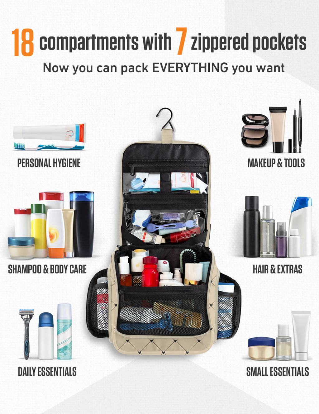 Hanging Travel Toiletry Bag - Fabs things