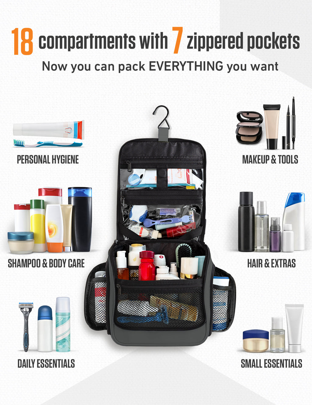 Hanging Travel Toiletry Bag - Fabs things