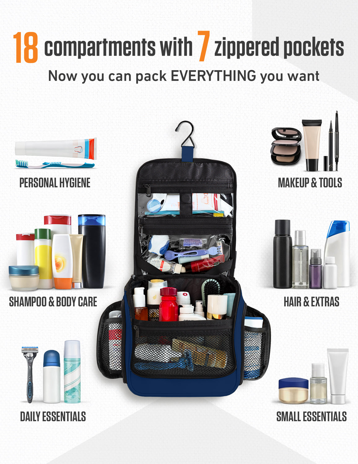 Hanging Travel Toiletry Bag - Fabs things