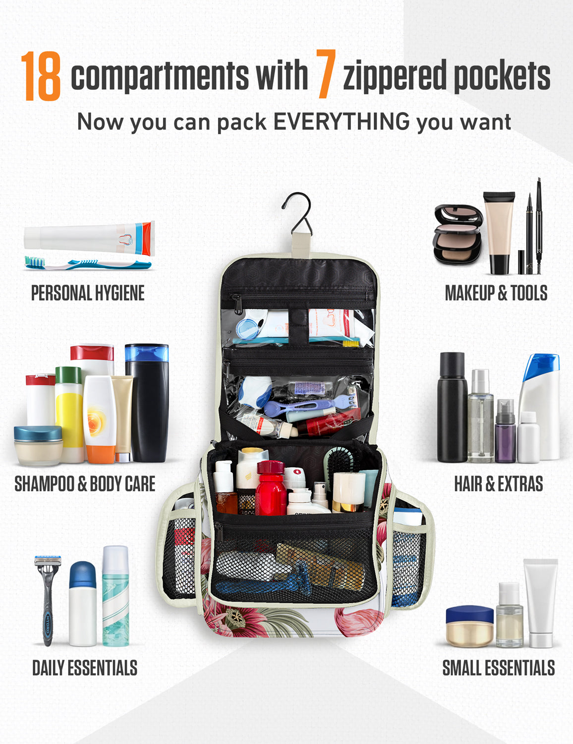 Hanging Travel Toiletry Bag - Fabs things