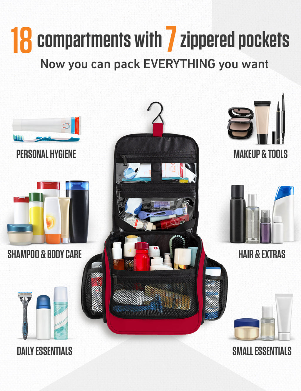 Hanging Travel Toiletry Bag - Fabs things