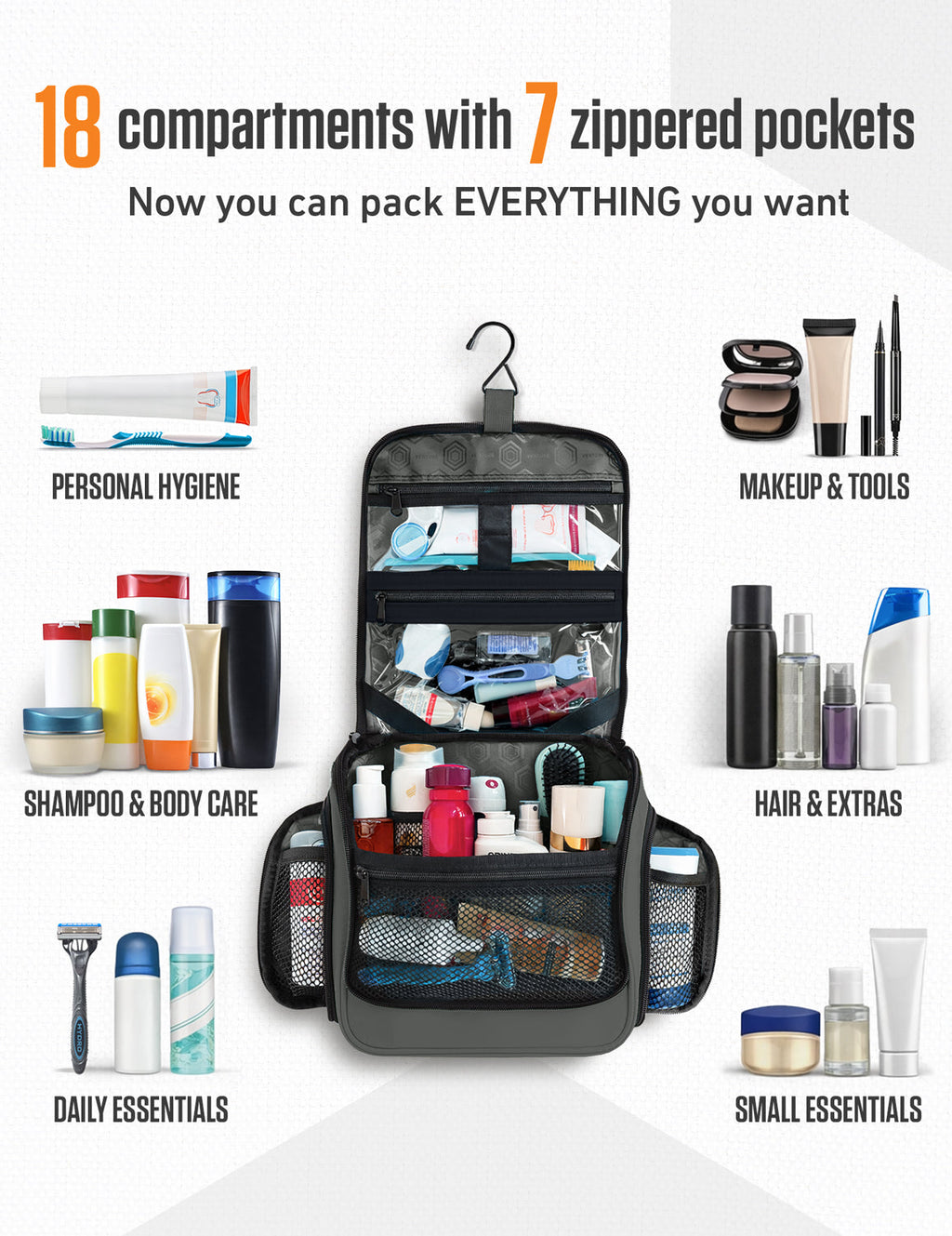 Hanging Travel Toiletry Bag - Fabs things