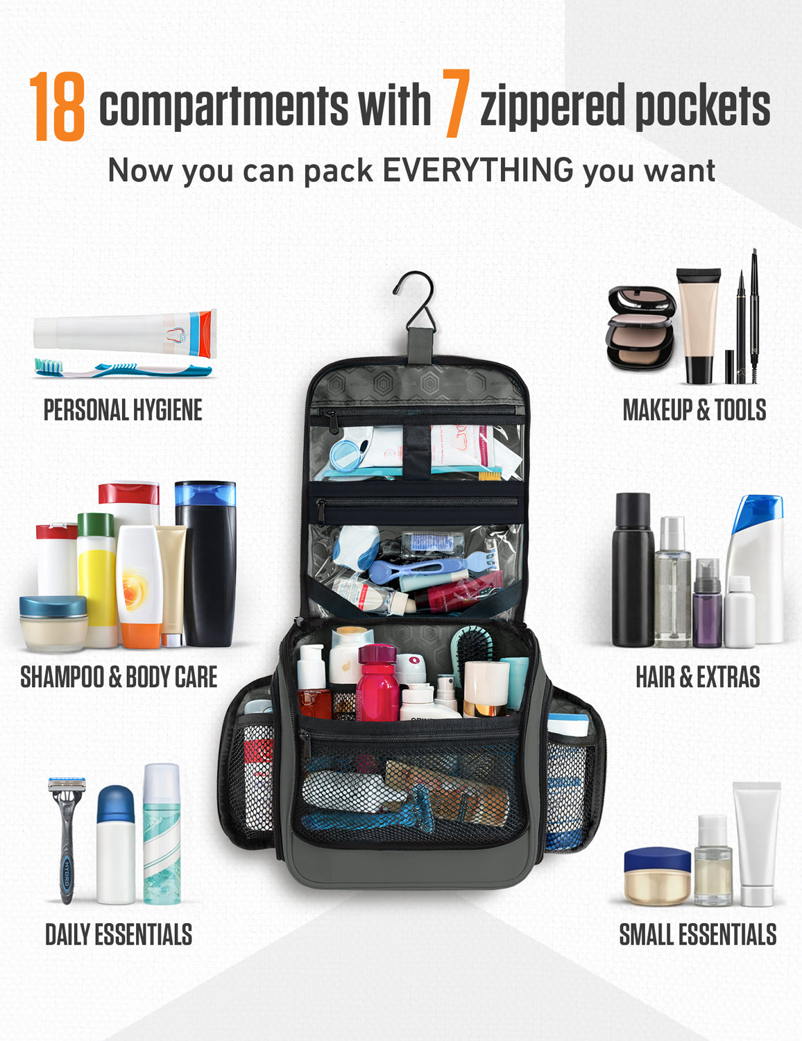 Hanging Travel Toiletry Bag - Fabs things
