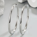 925 Sterling Silver 3MM Thick 3/4/5/6CM Hoops Earrings For Women Wedding Luxury Jewelry Accessories 2024 Trend Jewellery - Fabs things