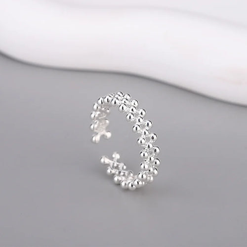 925 Sterling Silver Bilayer Ball Open Rings For Women Wedding Luxury Quality Jewelry Accessories Jewellery Argent 925 - Fabs things