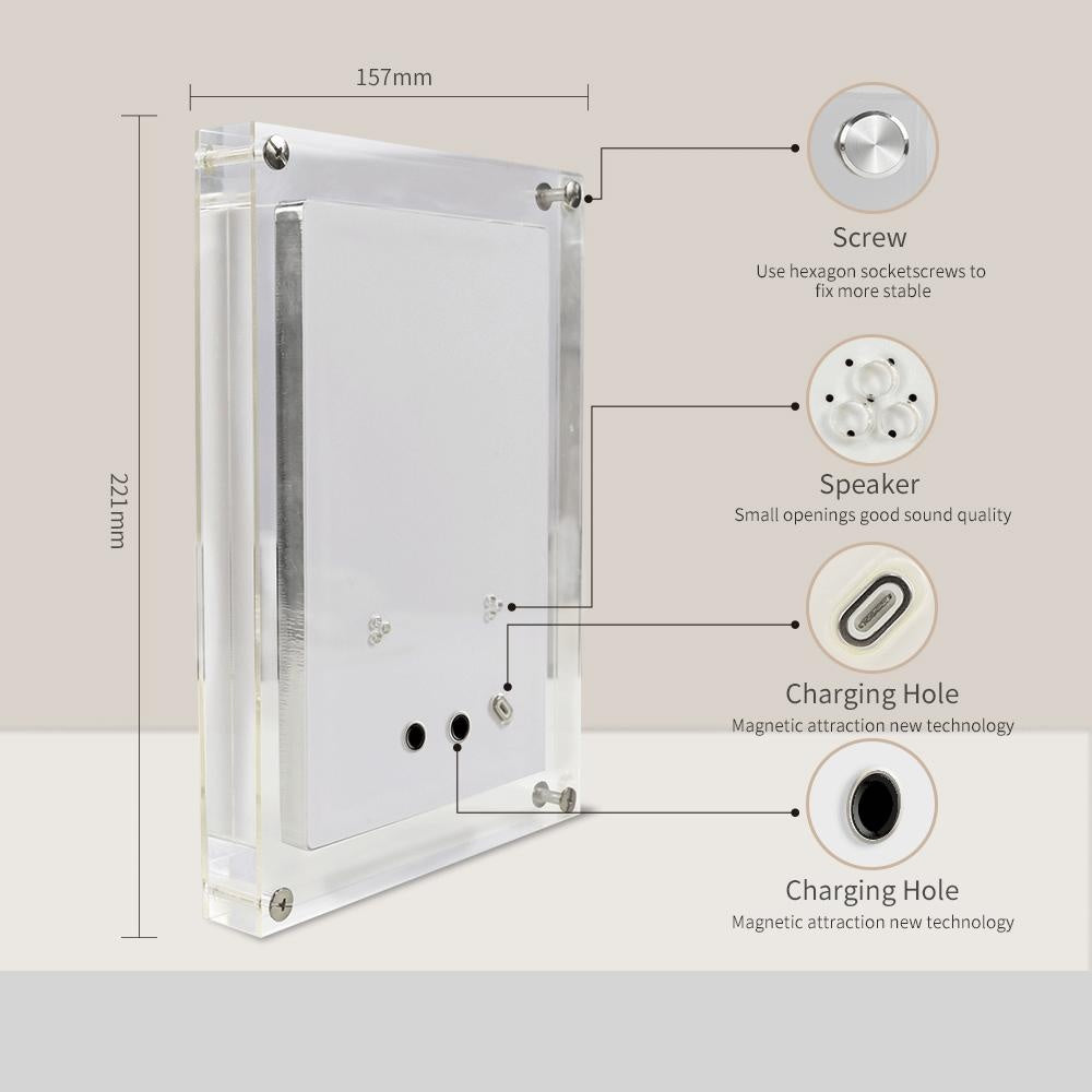 Acrylic Digital Photo Video Frame Battery New - Fabs things