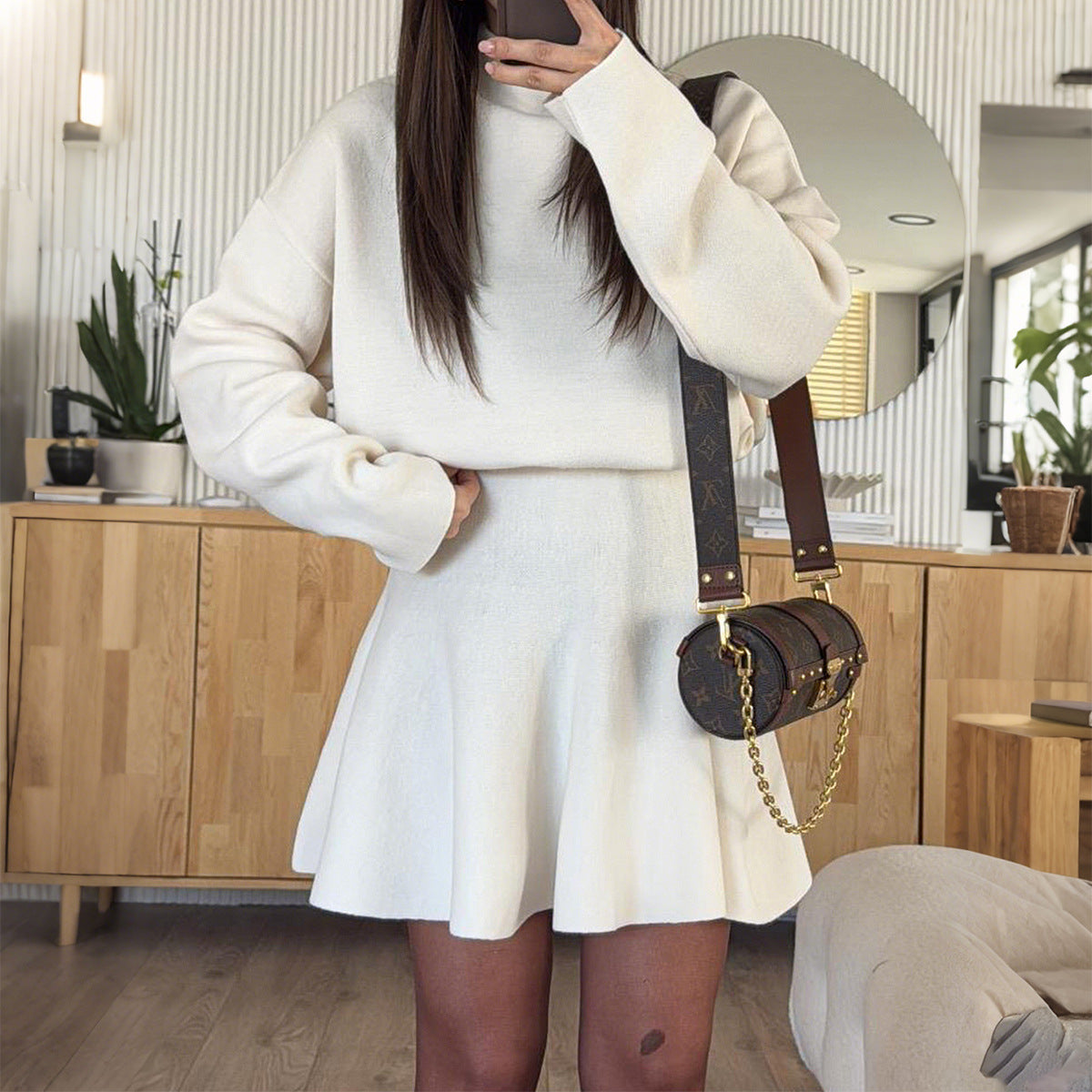 Casual Vacation Sweater Long Sleeve Dress Women Clothing Autumn Winter - Fabs things