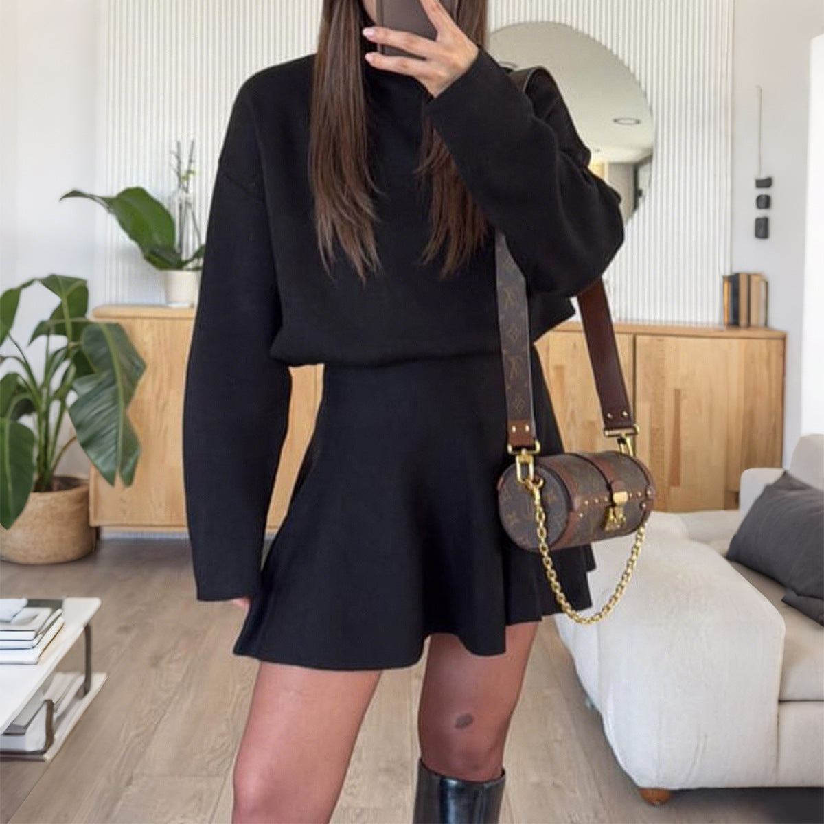 Casual Vacation Sweater Long Sleeve Dress Women Clothing Autumn Winter - Fabs things
