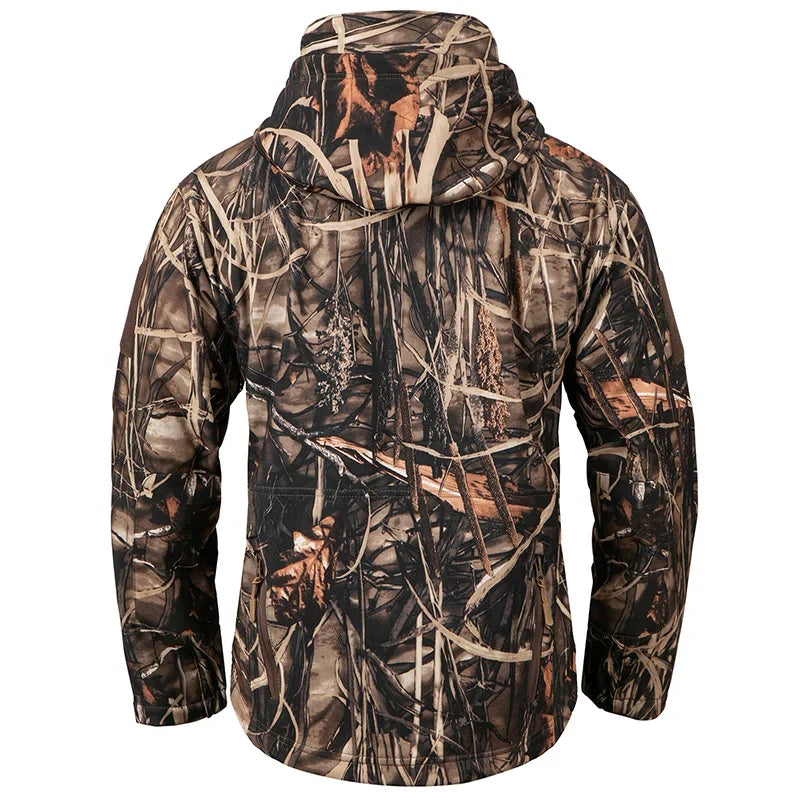 Men’s Camouflage Tactical Softshell Jacket – Waterproof Fleece Hooded Coat for Hunting, Hiking & Outdoor Adventures - Fabs things
