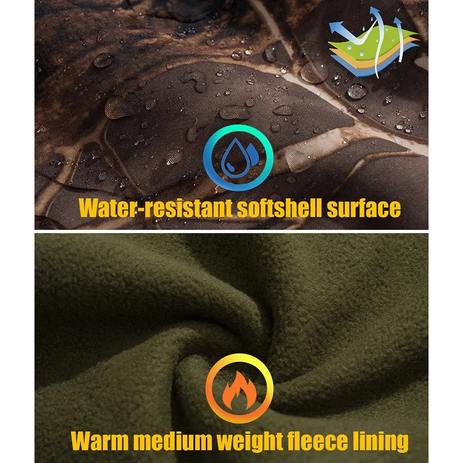 Men’s Camouflage Tactical Softshell Jacket – Waterproof Fleece Hooded Coat for Hunting, Hiking & Outdoor Adventures - Fabs things